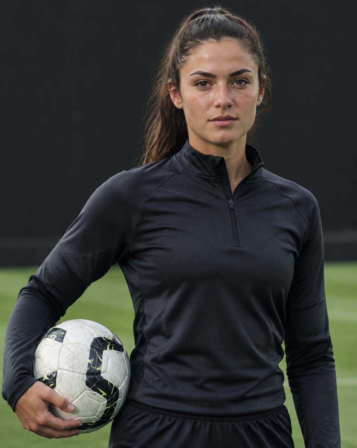 Atleta de futebol durante o treinamento