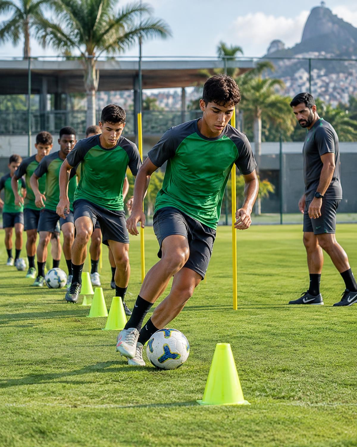 Treinamento de atletas em um centro esportivo
